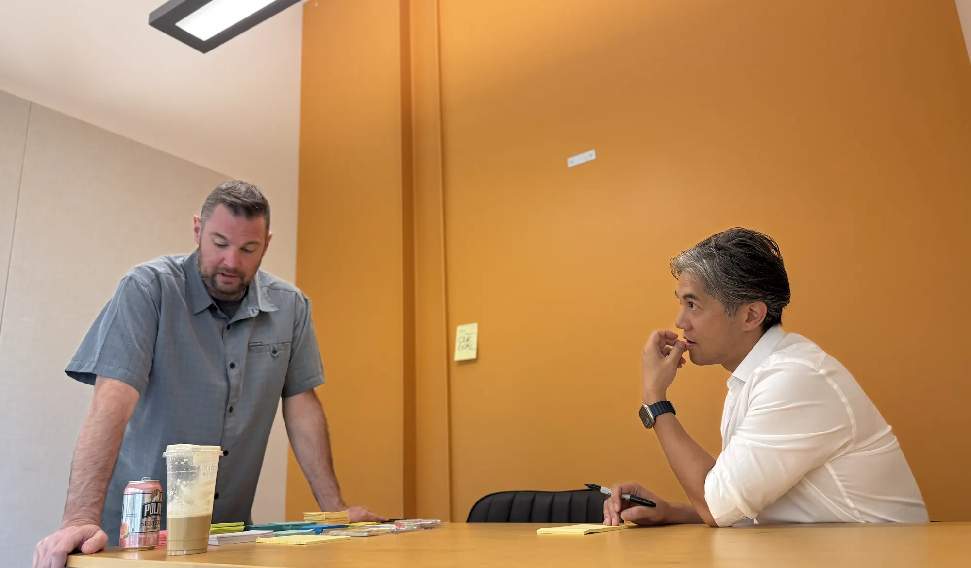 Patrick Santiago working through a rep assessment with an SDR manager